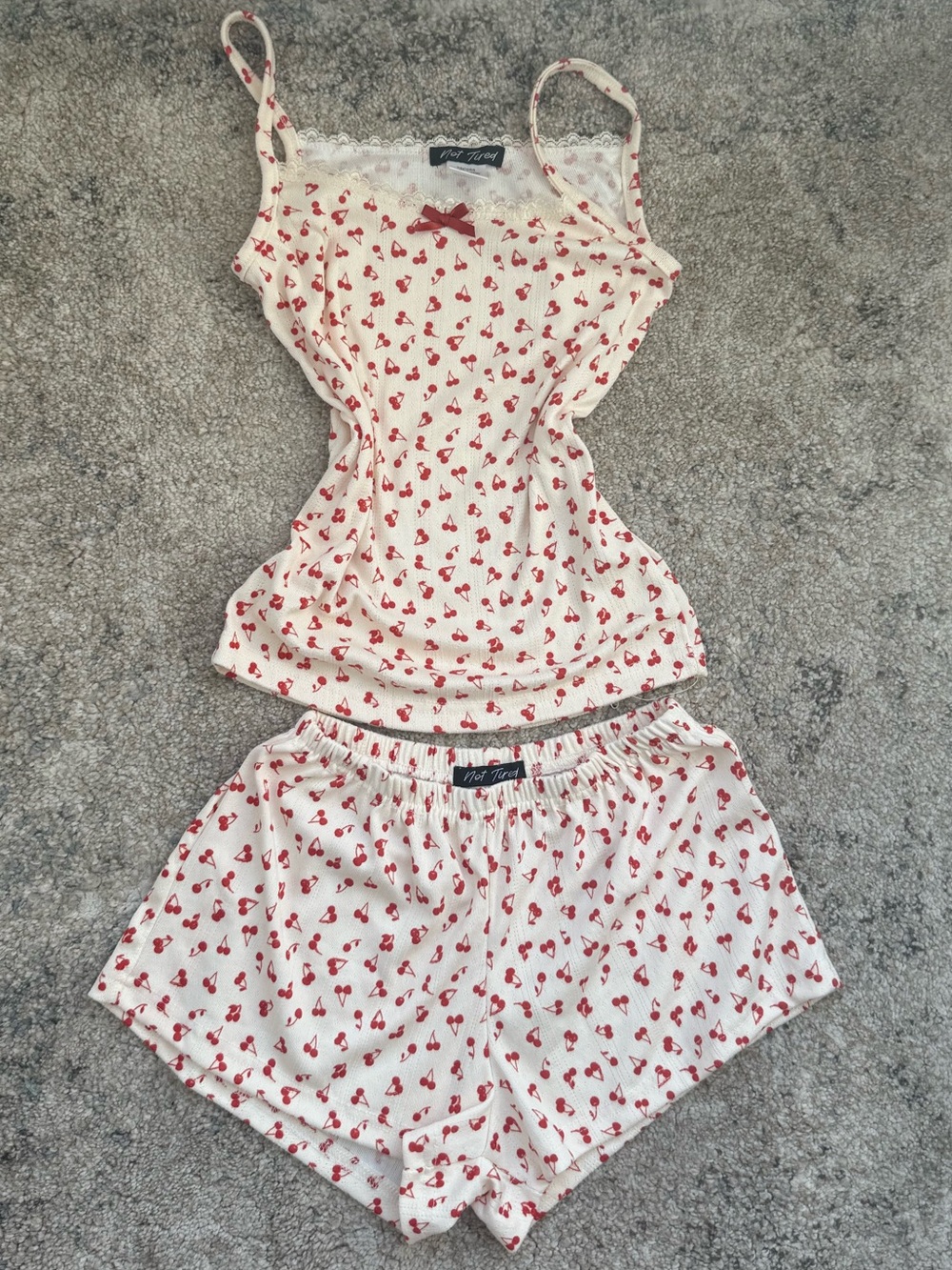 Cherry print cami pj set